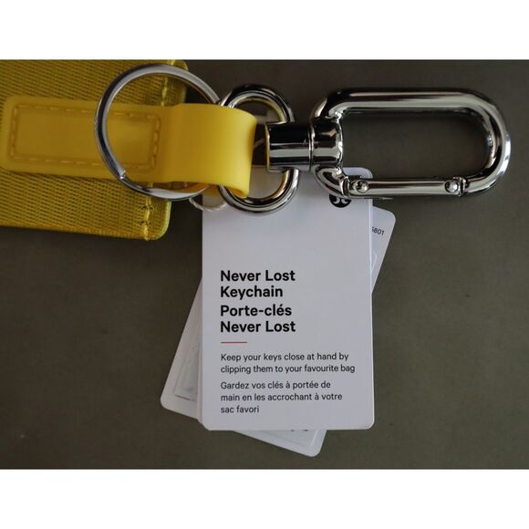 Lululemon LU9B20S Maize Yellow/Graphite Gray Never Lost Keychain *Wordmark - Picture 4 of 8